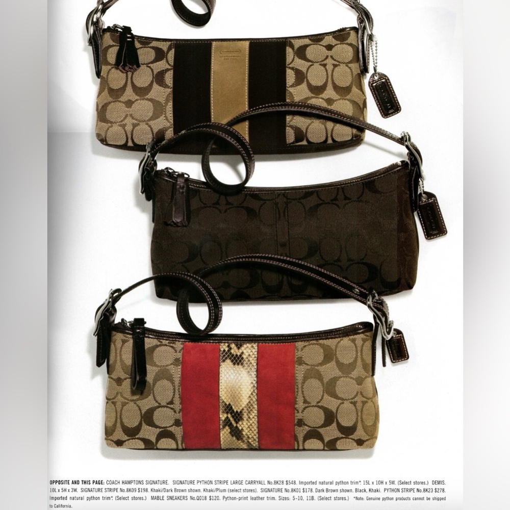 Vintage Coach Demi Baguette Baguette Bag Python & Suede Y2K Made in Turkey - Picture 13 of 13
